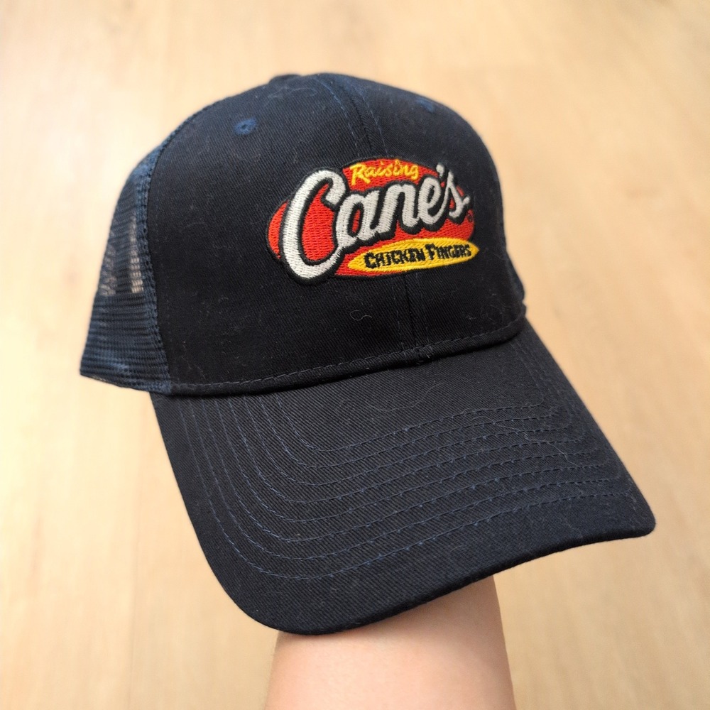 Raising Canes Chicken Fingers Trucker Hat Black Mesh Snapback Baseball Cap